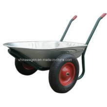 Double Wheels Handle Zinc Tray Wheelbarrows Wb6407